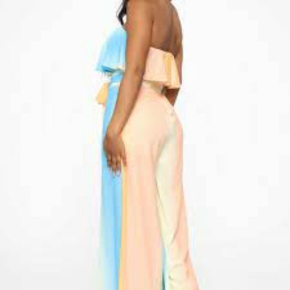 Fashion Nova Jumpsuit, Color: Orange, Blue, Yellow, Size 2X - Picture 7 of 11